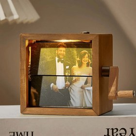 Resim Flipbook Frame Animation Machine Hand Cranked - Flipbook Box Photo Album Lighted - Beech / 16 