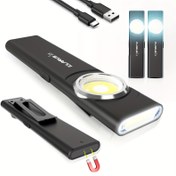 Resim Keryl E5 El Feneri, Taşınabilir, Güçlü Işık, Çift Işık Kaynağı, EDC, Şarj Edilebilir, Açık Hava, Manyetik Emme, Mini, USB Kablosu ile, Su Geçirmez Değil, Lityum Pil, Ev ve Açık Hava Kullanımı için 