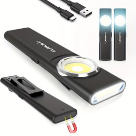 Resim Keryl E5 El Feneri, Taşınabilir, Güçlü Işık, Çift Işık Kaynağı, EDC, Şarj Edilebilir, Açık Hava, Manyetik Emme, Mini, USB Kablosu ile, Su Geçirmez Değil, Lityum Pil, Ev ve Açık Hava Kullanımı için 