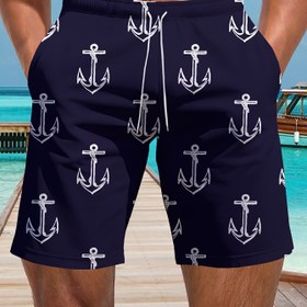 Resim Erkek Yaz Plaj Şortları - Günlük Poliester, Makinede Yıkanabilir, Moda Baskılı 