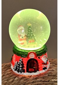 Resim Noel Baba Pilli Müzikli Işıklı Kar Küresi Orta Boy 