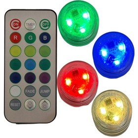 Resim Su Geçirmez Rgb Led Işık Kapsül - Akvaryum - Havuz Uzaktan Kumandalı Led Lamba 