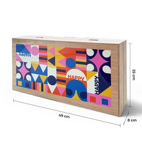 Resim Biggdesign Happy Tavla, Çizilmez Zeminli, Mıknatıslı MDF Kasa, 2 Kat Vernik Cilalı 