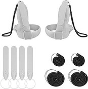 Resim Geekria Straps Covers & Handschlaufen für Oculus Quest 2 Anti-Drop-Handgriff-Zubehör für Quest 2 Touch-Controller-Griff (Weiß 20 cm + 40 cm) 