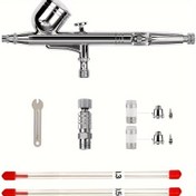 Resim 0.2/0.3/0.5mm Çift Eylemli Yerçekimi Beslemeli Hava Tabancası Hava Tabancası Püskürtme Tabancası Tırnak Boyama Setleri Hızlı Bağlantı Hava Tabancası İğnesi Hava Tabancası Nozulu Hava Tabancası Nozul Kapağı 