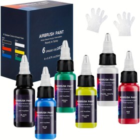 Resim Airbrush Boya, 18 Renk/12 Renk/6 Renk Airbrush Boya Seti (20ml/0.67oz), Opak & Parlak Renkler, Su Bazlı Akrilik Airbrush Boyaları Metal, Plastik Modeller, Tuval, Ahşap için, Başlangıç Seviyesi, Hobiler ve Sanatçılar için Premium Akrilik Airbrush Boya Kiti 