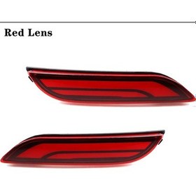Resim Ijdm 2018-up İçin Toyota Camry Kırmızı Led Arka Tampon Reflektör Işıkları, Red Lens Red Lens 