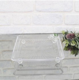 Resim Selim Dekor Grape Kare Büyük Sunum Cam Tabağı 23,5x23,5 