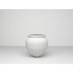 Resim Nuano Consept Fulya Serisi Yuvarlak Saksı Beyaz 65x65 