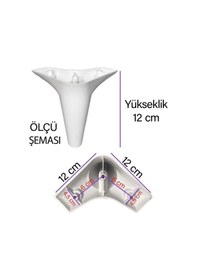 Resim 4 Adet Zelve 12 Cm Beyaz Lüx Mobilya Kanepe Sehpa Ünite Koltuk Ayağı Baza Ayak 