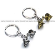 Resim Dambıl Tasarım Paslanmaz Çelik Fitness Tasarım Ağırlık Anahtarlık 