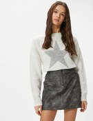 Resim Triko Kazak Yumuşak Dokulu Yıldız Desenli Uzun Kollu 