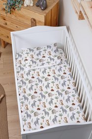 Resim Organik Bebek Boy Lastikli Çarşaf Seti - Doğa Macerası 70 x 130 
