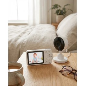 Resim Renklime Sıcaklık Sensörlü Güvenli Bebek Kamerası Iki Yönlü Ses 