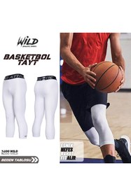 Resim Wild Athletic Sports Basketbol Beyaz 3/4 Pro Spor Tayt 