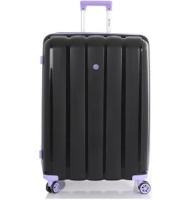 Resim Mçs Bavul Büyük Ve Orta 2li Set Kırılmaz Silikon Valiz V305 Siyah/lila Siyah 