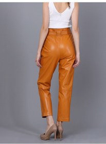 Resim Basics&more Kadın Hakiki Deri Pantolon P01 Camel 