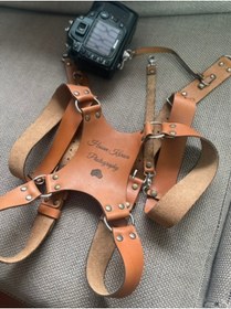 Resim Bukuu Fotokitap Dslr Deri Çift Kamera Taşınabilir Askı Kahverengi Tonları 