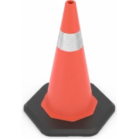 Resim Zeplin 75 cm PVC Trafik Konisi | Ağırlıklı – Tek Reflektifli 