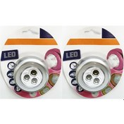 Resim 2 Ad. Dokunmatik 3 Led Lamba Yapışkanlı Gümüş 