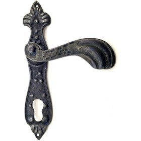 Resim Antika Tarz Dekoratif Pirinç Mevlana Banyo Kapı Kolu - 228x48 Mm, Oksit 