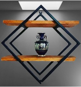 Resim Bengimobilya Kitaplık Duvar Monte Zlf İkili Ahşap Raf Metal Transmisyon Siyah 