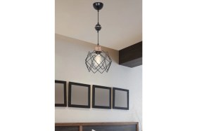 Resim Modelight Siyah Bakır Küre Koza Sarkıt Salon Yemek Odası Oturma Odası Antre Mutfak Çocuk Odası Yatak Odası 