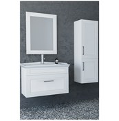 Resim Monaco 80 Cm Banyo Dolabı-Beyaz(Boy Dolap Dahil ) 