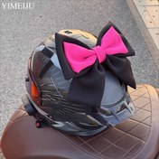 Resim Siyah ve Kırmızı Kurdele Kask Süsü - Çıkarılabilir Motosiklet, Kayak ve Bisiklet Kask Aksesuarı, Şık Siyah Tasarım ile Pembe Kurdele, Yetişkinler için Çok Yönlü, Motosiklet Aksesuarı 