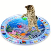 Resim 1pc Karikatür Desenli Etkileşimli Kedi Oyun Matı, Su Geçirmez Dayanıklı PVC, Balık Deseni, İç Mekan Kullanımı, Pil Gerekmez, Kediler ve Küçük Köpekler için 