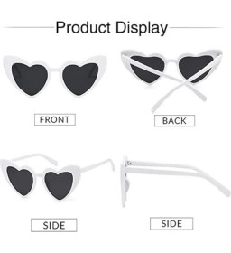 Resim Just Cheap Store Beyaz Renk Kalp Gelin Düğün Gözlüğü 15X5 cm 