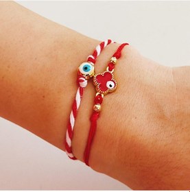 Resim Marteniçka Bahar Bilekliği İkili Nazar Boncuklu Set Hikaye Kar Çok Renkli 