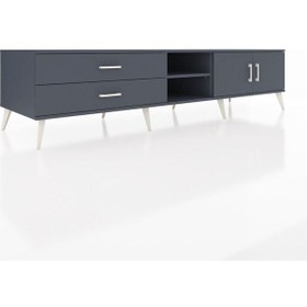 Resim Kronos Tv Ünitesi 2 Raflı 2 Çekmeceli 2 Kapaklı 220x59x51 Antrasit-antrasit Antrasıt/antrasıt - Antrasıt 