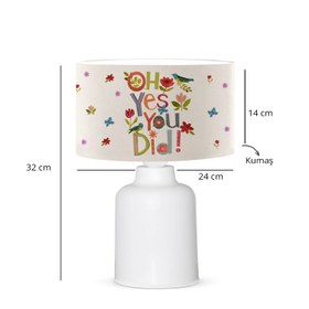 Resim Home Modern Pasta Desenli Başlıklı Çocuk Odası Abajur Lamba | ByLamp 