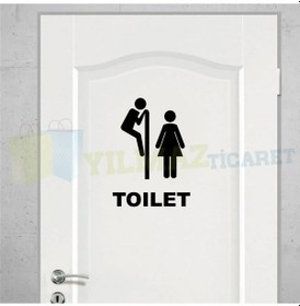 Resim Yılmazetic Wc Toilet Kapı Klozet Yapıştırma Banyo Sticker 13 x 9 CM 