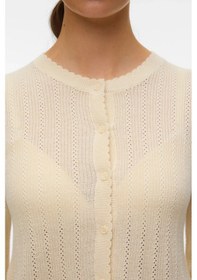 Resim Vero Moda Kadın Vmnewlex Bisiklet Yaka Uzun Kollu Hırka 10340562 Ekru Ekru 