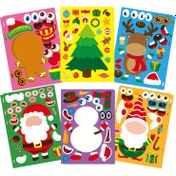 Resim 12 Yaprak Noel Stickerleri Noel Partisi Oyunları Stickerleri Kendi Noel Stickerlerinizi Yapın, Noel Sticker Sayfası Etkinlikleri El Sanatları Kitleri, Noel Etkinlikleri Sticker 