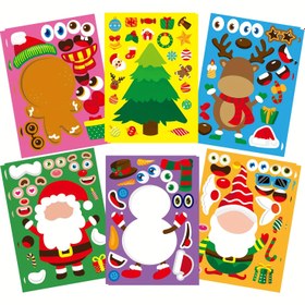 Resim 12 Yaprak Noel Stickerleri Noel Partisi Oyunları Stickerleri Kendi Noel Stickerlerinizi Yapın, Noel Sticker Sayfası Etkinlikleri El Sanatları Kitleri, Noel Etkinlikleri Sticker 