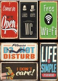 Resim 6lı Retro Ahşap Poster Seti-3 