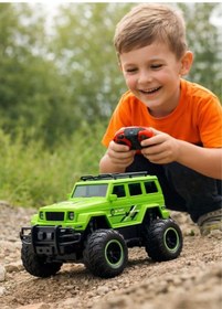 Resim Uzaktan Kumandalı Off Road Jeep Araba Büyük Tekerlekli, Dayanıklı Oyuncak Araç Çok Renkli 