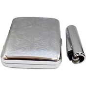 Resim Desenli Metal Sigara Tabakası Ve Metal Clipper Cakmak 