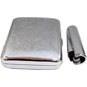 Resim Desenli Metal Sigara Tabakası Ve Metal Clipper Cakmak 