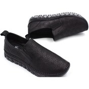 Resim Prego İniesta İçi Dışı Hakiki Deri Şeffaf Termo Kaymaz Taban Günlük Kadın Comfort Ayakkabı Siyah Siyah 