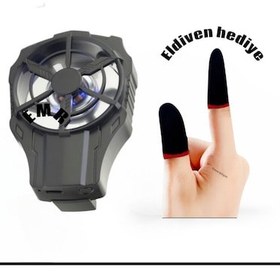 Resim Telefon Soğutucu Fan Radyatör + Batarya Siyah Micro Şarjlı 3 Kademeli Ledli Hdx4388 Eldiven 