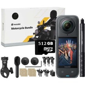 Resim Insta360 X5 Aksiyon Kamerası Motosiklet Kiti + 512 GB SD Kart 