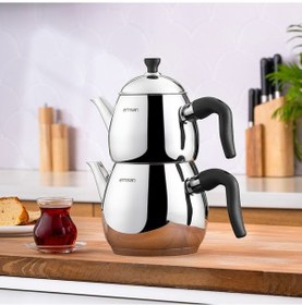 Resim Emsan Duru Maxi Çaydanlık Takımı Siyah Çelik 