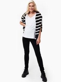 Resim Aura V Yaka Beyaz Hamile T-Shirt v2 - M 