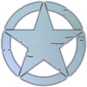 Resim Küçük Boy Eskitilmiş Askeri Yıldız Reflektif Sticker Çınar Extreme 