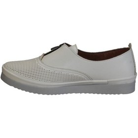 Resim YAZKIŞ Kadın Beyaz Üzeri Fermuar Detaylı 37-41 Ortopedik Taban Günlük Anne Ayakkabısı Beyaz 