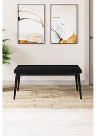 Resim Canisa Zen Serisi 80x132 Mdf Açılabilir Siyah Mermer Desen Masa Takımı 4 Mor Sandalye Ve 1 Bench Masa Siyah Mermer Sandalye Bench Mor 